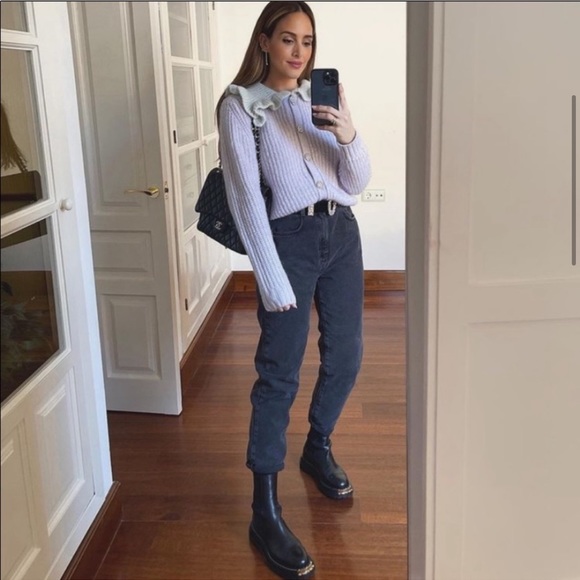 ZARA Bib Collar Jewel Button Knit Cardigan - Picture 6 of 6